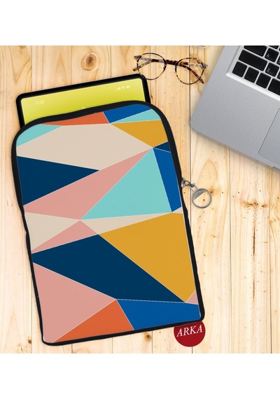 Bk Gift Modern Art Tasarımlı Taşınabilir Koruyucu Tablet Kılıfı & Organizer Çanta - Siyah-2