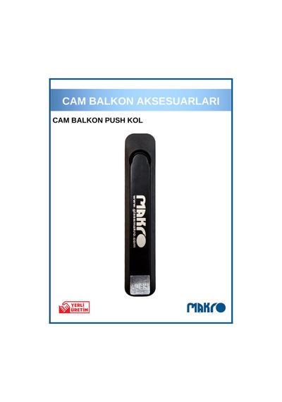 Cam Balkon Açma Kolu Push Kol Siyah