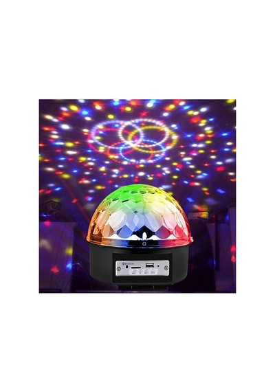 Disco Topu Sese Duyarlı Led Küre Disko Topu Renkli Işıklı Lazer Siyah