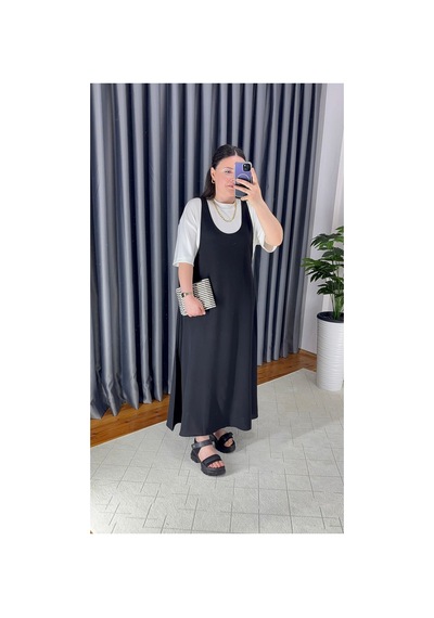 Unika Boutique Tişört Kombinli Elbise Siyah