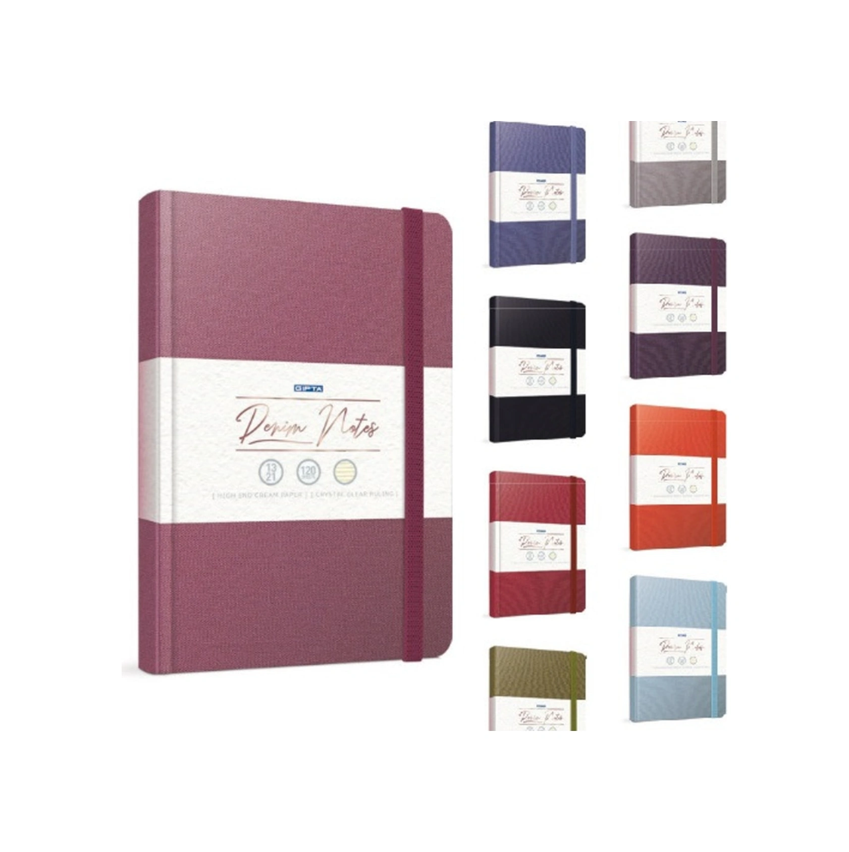 Denım Notes Iplik Dikiş Sert Kapak Defter 13 21 Cm 120 Yaprak Çizgili Stand Çok Renkli