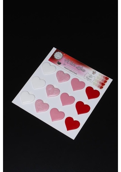Renk Kırmızı Kalp 12 Adet Hazır Kendinden Yapışkanlı Sticker Mühür Rm2119 Diğer