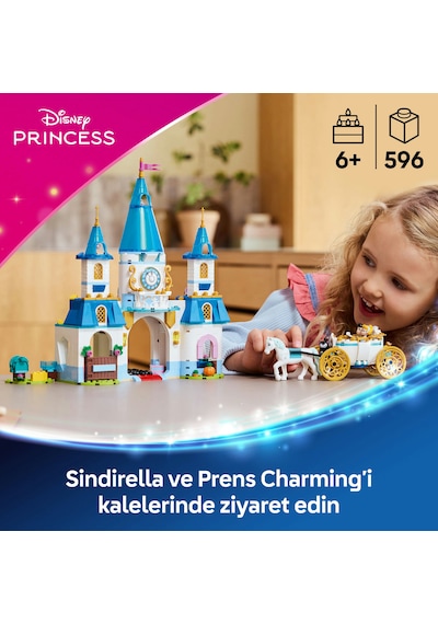 LEGO® ǀ Disney Princess Sindirella’nın Şatosu ve At Arabası 43275 - 6 Yaş ve Üzeri Prenses Seven Çocuklar için Oyuncak Yapım Seti (596P)