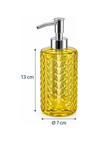 2'li Sarı Cam Sıvı Sabunluk Seti - 400 Ml Çok Renkli