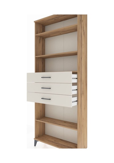 Arges Dolap 4 Raflı 3 Çekmeceli 88x30x221 Çam-aytaşı Atlas Çam