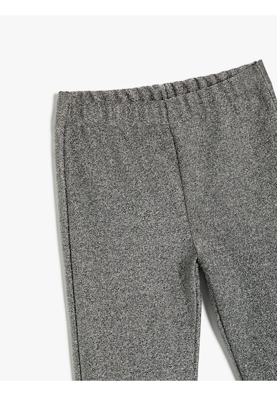 Koton İspanyol Paça Pantolon Beli Lastikli Gri 5wkg40224ak Gri