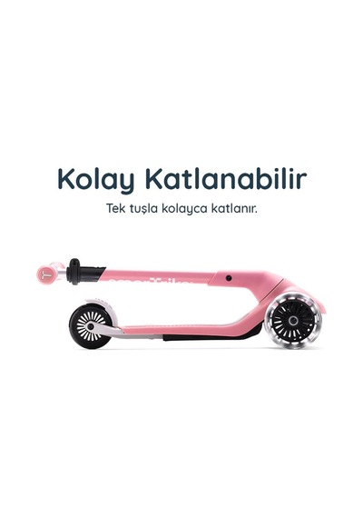 Smartrike Xtend Mini+ 2 Aşamalı Büyüyen Çocuk Scooter 2-9 Yaş Katlanabilir Led Tekerlekli Rose Pink