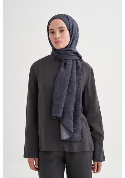 Carell Elenora Monogram Floş Şal Füme Çok Renkli