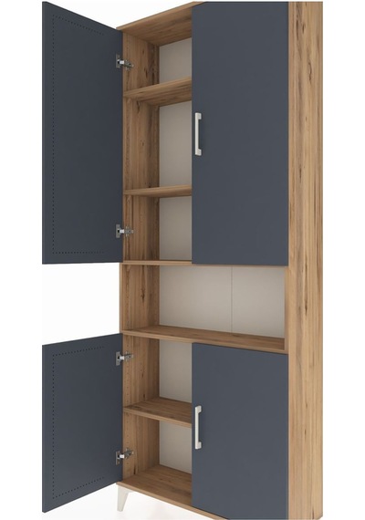 Arges Dolap 5 Raflı 4 Kapaklı 88x30x221 Çam-antrasit Atlas Çam Arges Dolap 5 Raflı 4 Kapaklı 88x30x221 Çam-antrasit Atlas Çam