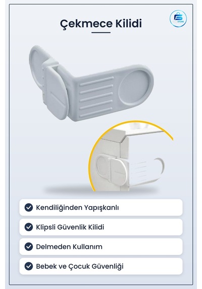 Çekmece Kapak Kilidi Bebek Çocuk Güvenlik Dolap İçin Kendiliğinde Çok renkli