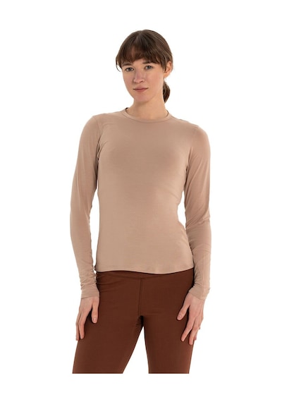 Inguz Uzun Kollu Basic Modal Yoga T-shirt Bej