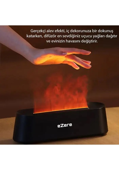 Ezere A3 Ev Ve Ofis İçin Alev Difüzörü Ve Ultrasonik Hava Nemlendici- 5775 Beyaz Gül