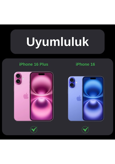 Safeus Safir Temperli Kamera Lens Koruyucu Apple Uyumlu iPhone 16 Plus Ve İle Siyah
