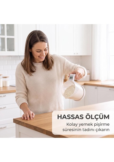Dijital Hassas Mutfak Tartılı Ölçü Kabı 5 Kg Taşıma Kapasiteli 1g Ölçerli - Lcd Ekranlı Dara Almalı Dereceli Ölçü Sürahisi Ve Mutfak Tartısı Çok Renkli