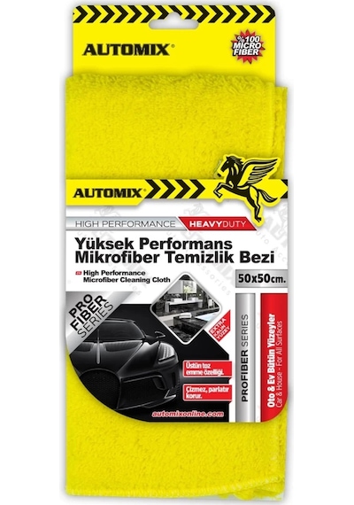 Tüm Yüzeylere Uygun Yüksek Performans Mikrofiber Temizlik Bezi 50 x 50 CM Sarı