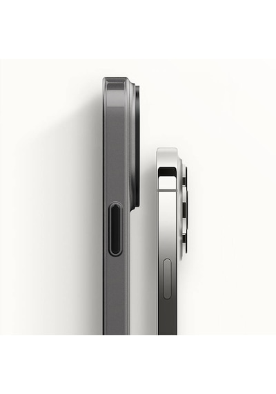 Apple Uyumlu iPhone 14 Kılıf Metal Kamera Çerçeveli Recci Glaze Serisi Kapak Siyah
