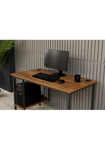 Sehpol Bilgisayar Masası Sağ Sol Yönlü Pc Kasa Raflı 125x65x75 Cm Antrasit Richmood