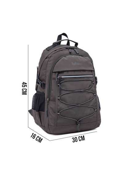 Kaff Young 51537 Grey Gri Unisex Çok Cepli Laptop Bölmeli Suya Dayanıklı Sırt Çantası