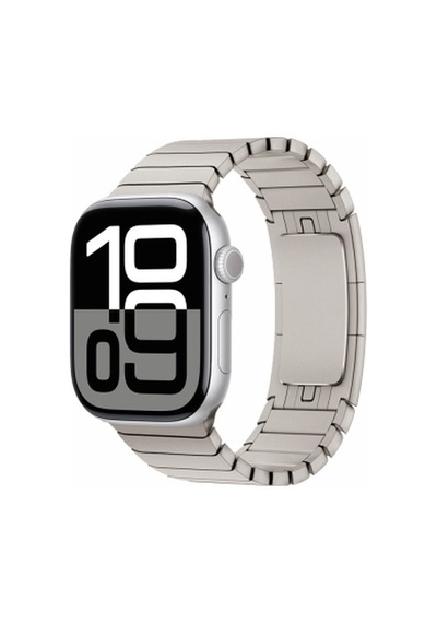 Apple Watch Uyumlu  7 45mm Krd-35 Metal Kordon - Titanyum