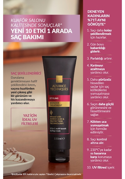 Advance Tecniques 10 U 1 Arada Çok Amaçlı Şekillendirici Bakım Kremi 150 Ml. İkili Paket