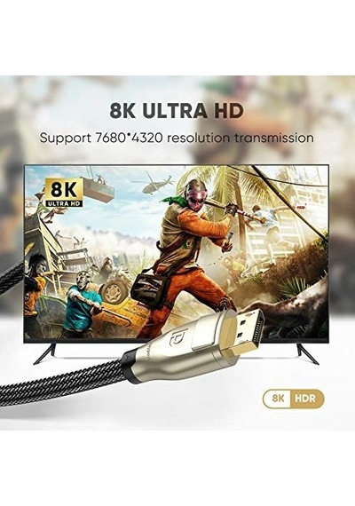 8k 60hz 4k 144hz V1.4 Displayport Görüntü Ve Ses Aktarım Kablosu 3 Metre