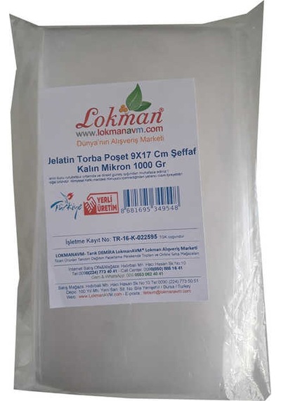 Jelatin Torba Poşet 9x17 Cm Şeffaf Kalın Mikron 1000 Gr 1 Paket Renkli