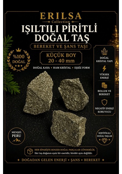 Sertifikalı Işıltılı Pirit Taşı Kütle 20-40 Mm Küçük Boy Doğal Ta