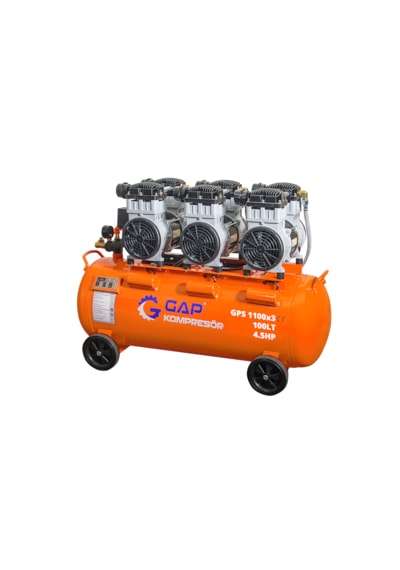Gap Kompresör Gps1100x3 100 Litre 4,5 Hp Yağsız Sessiz Hava Kompresörü