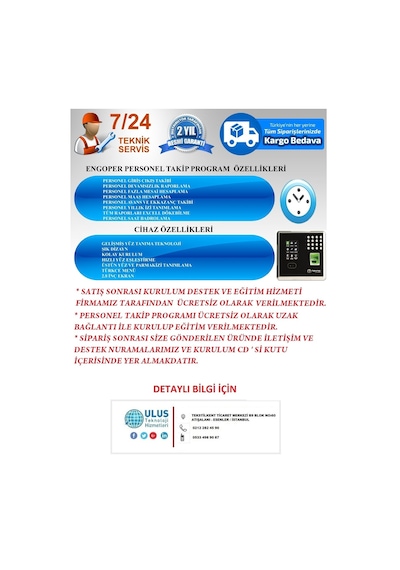 Yüz Tanıma Personel Takip Sistemi Kurulum Dahil
