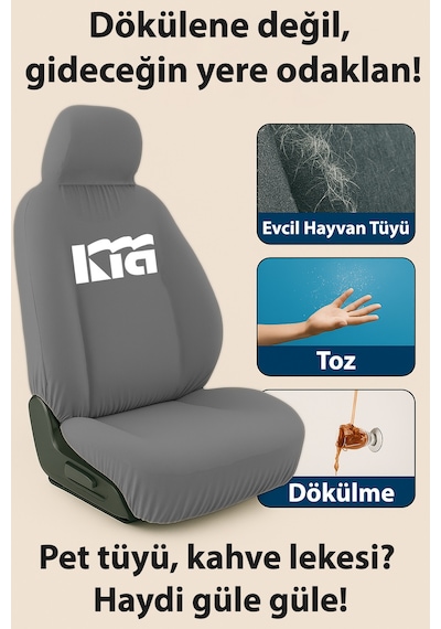 Her Mevsim Rahatlik Sunan Kia Ceed İle Uyumlu Oto Koltuk Kilifi İle Aracinizda Ferahlik Gri