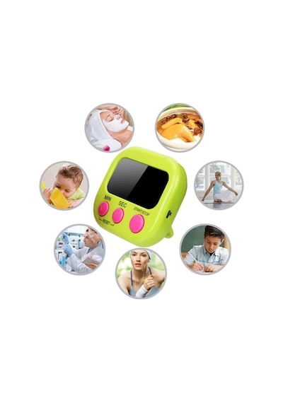 Dijital Ekranlı Alarmlı Mıknatıslı Mutfak Zamanlayıcı Fırın Timer Beyaz