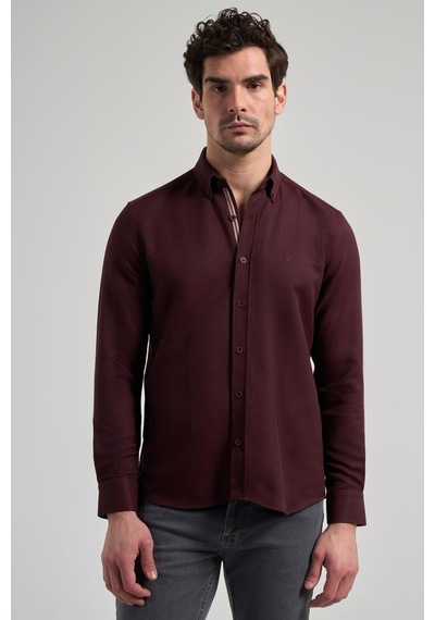 İmza Koyu Kahverengi Uzun Kol Baskılı Bez Ayağı Düğmeli Yaka Cepsiz Casual Slim Fit Gömlek 1004250138 400 Koyu Kahverengi İmza Koyu Kahverengi Uzun Kol Baskılı Bez Ayağı Düğmeli Yaka Cepsiz Casual Slim Fit Gömlek 1004250138 400 Koyu Kahverengi
