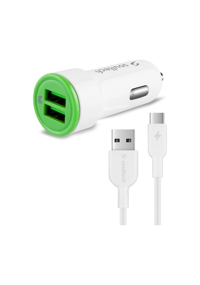 Soultech 3.1A Type-C Comfort 2 Usb Araç Şarjı + Usb Kablo - Sc34