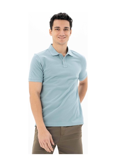 AR-MA Arma Erkek %100 Pamuk Basic Polo Yaka Regular Fit T-shirt Y25374351201 Mavi-m24 Mavi