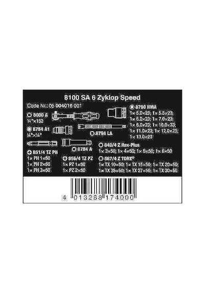 Wera 8100 Sa 6 Zyklop Cırcırlı Lokma Bits Set 1/4" 05004016001