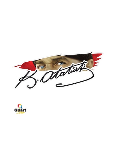 Gazi Mustafa Kemal Atatürk Imza Türk Bayrağı Sticker 20 X 8,5 Cm (488831592)