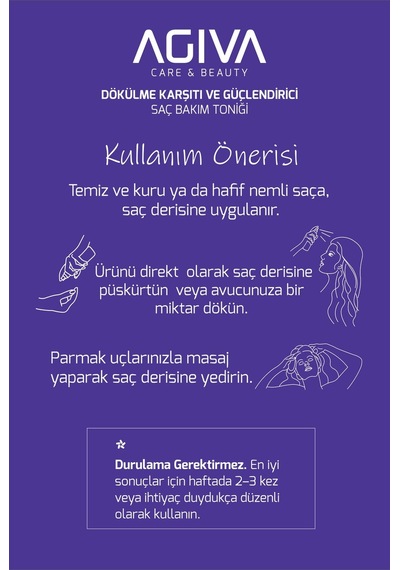Agiva Caffeine&Ginseng Dökülme Karşıtı Ve Güçlendirici Saç Toniği 200 ML