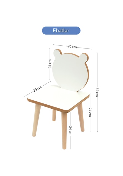 Çocuklar İçin Aktivite, Çalışma Masası Sandalyesi 5982 Beyaz
