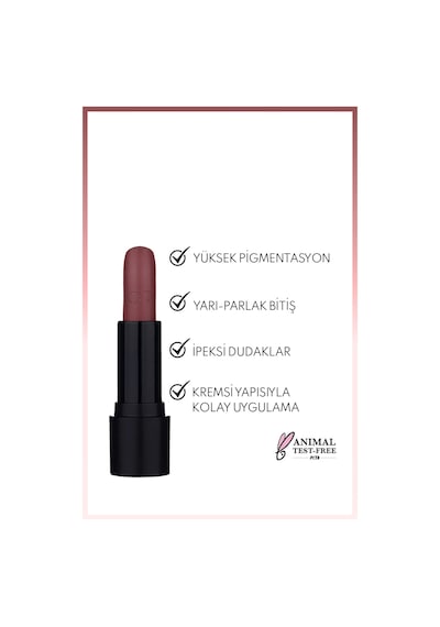 Note Cosmetique Deep Impact Lipstick Kremsi Dokulu Yarı Parlak Ruj 10 Fall in Pink - Kahverengi