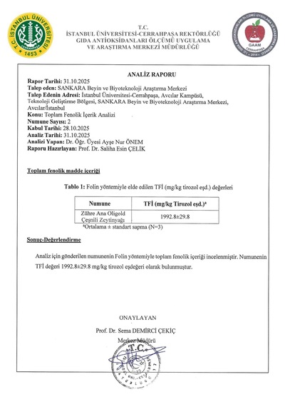 Oligold Soğuk Sıkım 1500 Ultra Yüksek Polifenollü Naturel Sızma Zeytinyağı 250 Ml