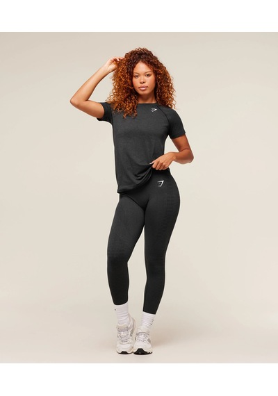 Gymshark Vital Seamless 2.0 Hafif Kadın Siyah Spor Tişörtü