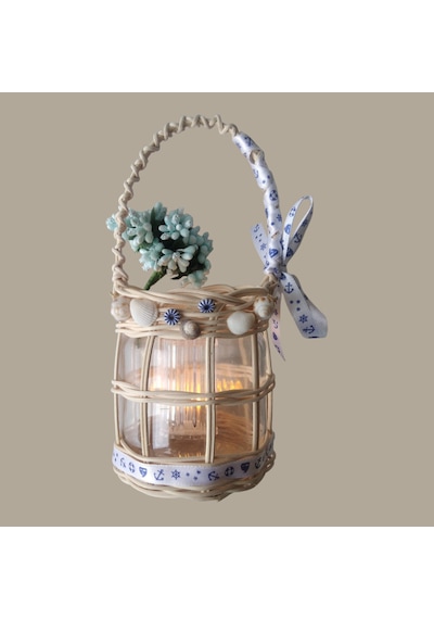 Marin Mumluk Bambu Ve Deniz Kabukları Arajmanlı 10 Cm