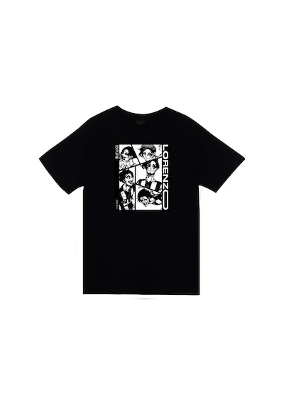 Stoned&Fame Blue Lock, Don Lorenzo Anime Baskılı Unisex %100 Pamuk Siyah T-shirt SIYAH