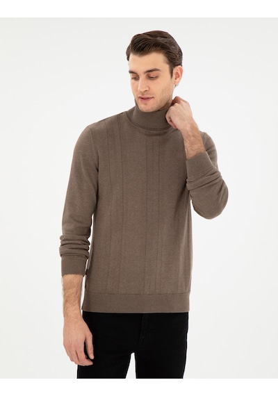 Pierre Cardin Erkek Vizon Melanj Kazak /triko 50296445-vr174 Vizon Melanj