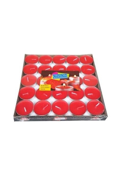 OntonTea Light Mum Kırmızı Renk 50 Adet