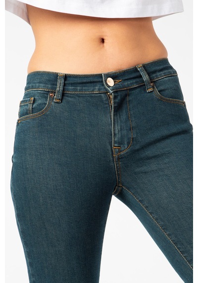 Vigoss Kadın Ön Cep Kesikli Denim Pantolon 23794-70425 Mavi