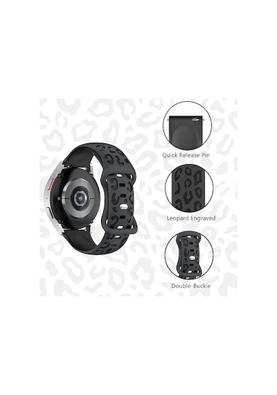 Movetime Mt42x Mt46x Mt43a Amazfit Gts Bip 20mm Kordon Leopar Desen Yumuşak Silikon Kordon