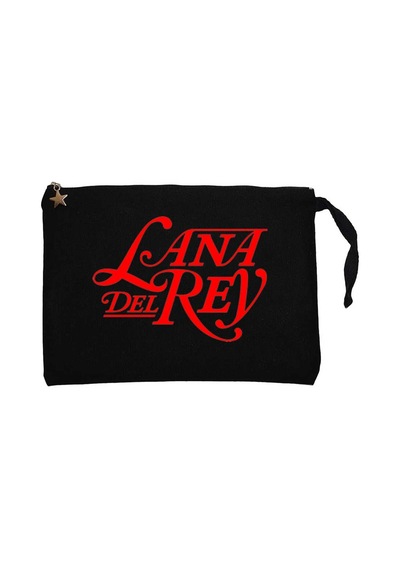 Lana Del Rey Logo Siyah Clutch Astarlı Cüzdan / El Çantası
