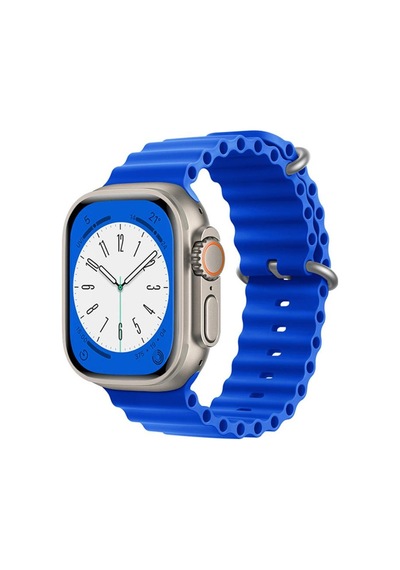 Forzacase Apple Watch 12 46mm İle Uyumlu Oluklu Ocean Silikon Kordon Kayış - Fc007