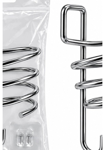 Fön Makinesi Askısı Krom Metal Banyo Fönlük Kendinden Yapışkan Askı Aparatı Bx-316845 Çok renkli